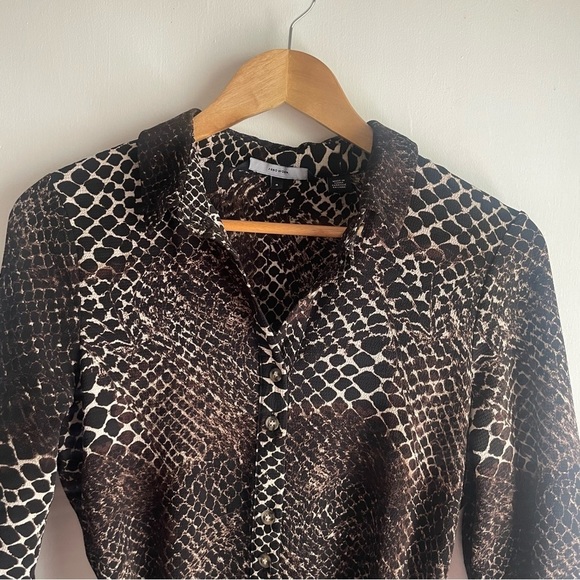 VERO MODA Sasha shirt dress midi in snakeskin size small - Picture 3 of 10
